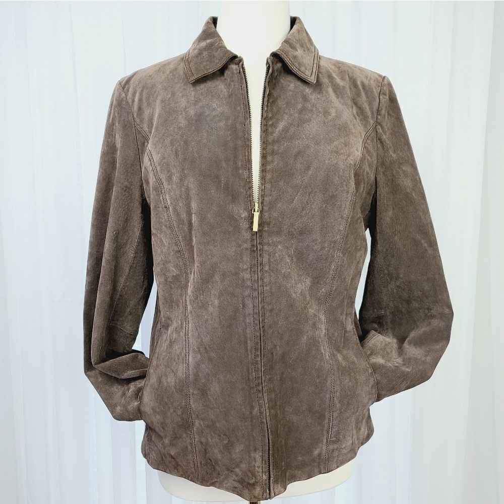 Beautiful Siena Suede Leather Jacket Dark Brown